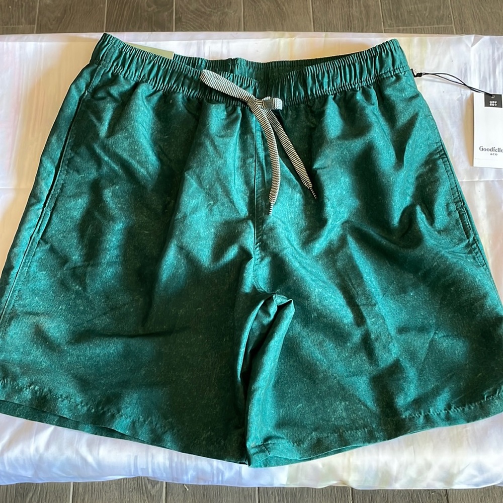 Men's 7" Swim Trunks - Goodfellow & Co Green. Sizes S,M,L & XL